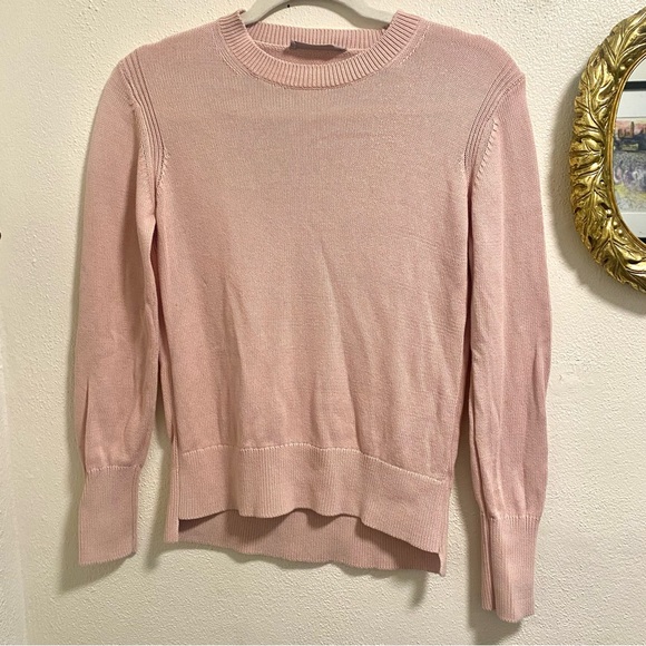 Everlane The Soft Cotton Square Crew Knit Sweater Blush Pink Size Small - Picture 3 of 7